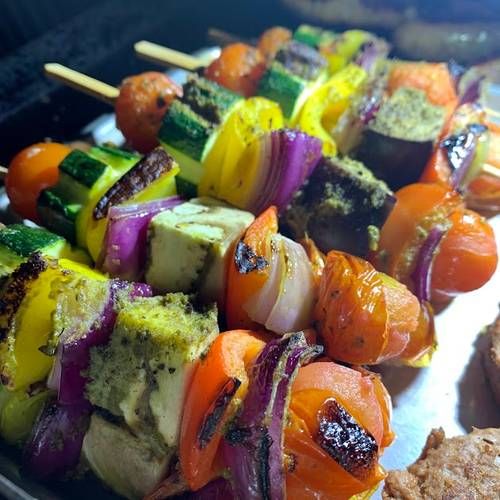 Vegetable Pesto Kebabs