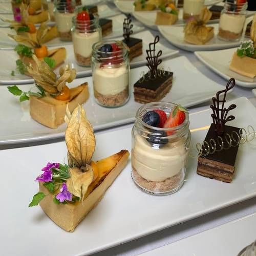 Trio of Desserts: Glazed Lemon Tart, Vanilla Cheesecake with Fresh Berries & Gateau Opera
